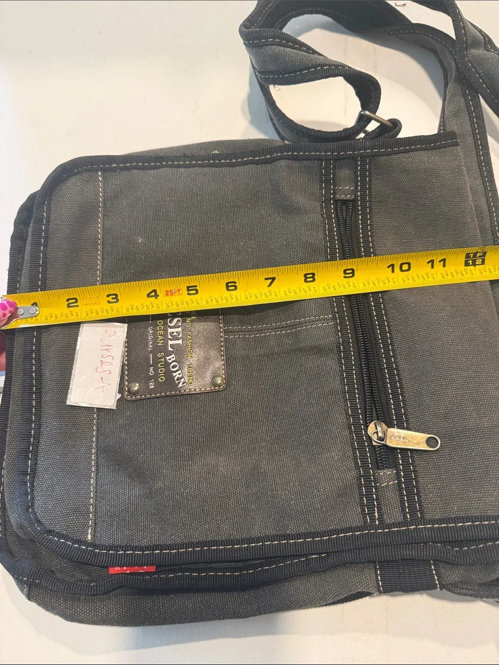 Diesel Black Canvas Messenger Crossbody Bag